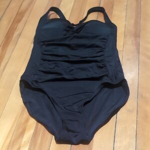 Joe Fresh Black One-piece Swimsuit Adjustable Straps